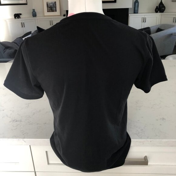 Adidas Activewear Athletic Aeroready SS Crew Neck Top Black White Logo Sz S - Picture 9 of 13